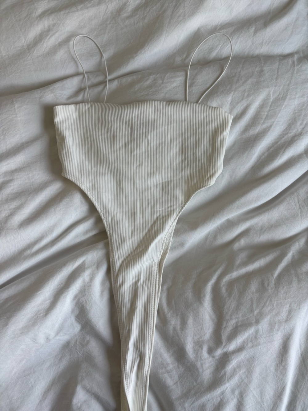 Edikted White Ribbed Body Suit